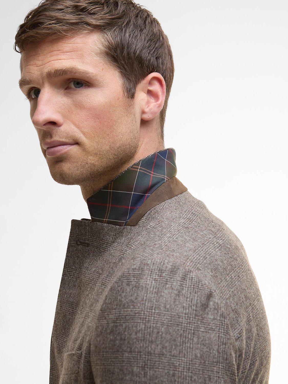 Product image 5 of 6, which shows Barbour Kensington Check Blazer, Brown, 42R