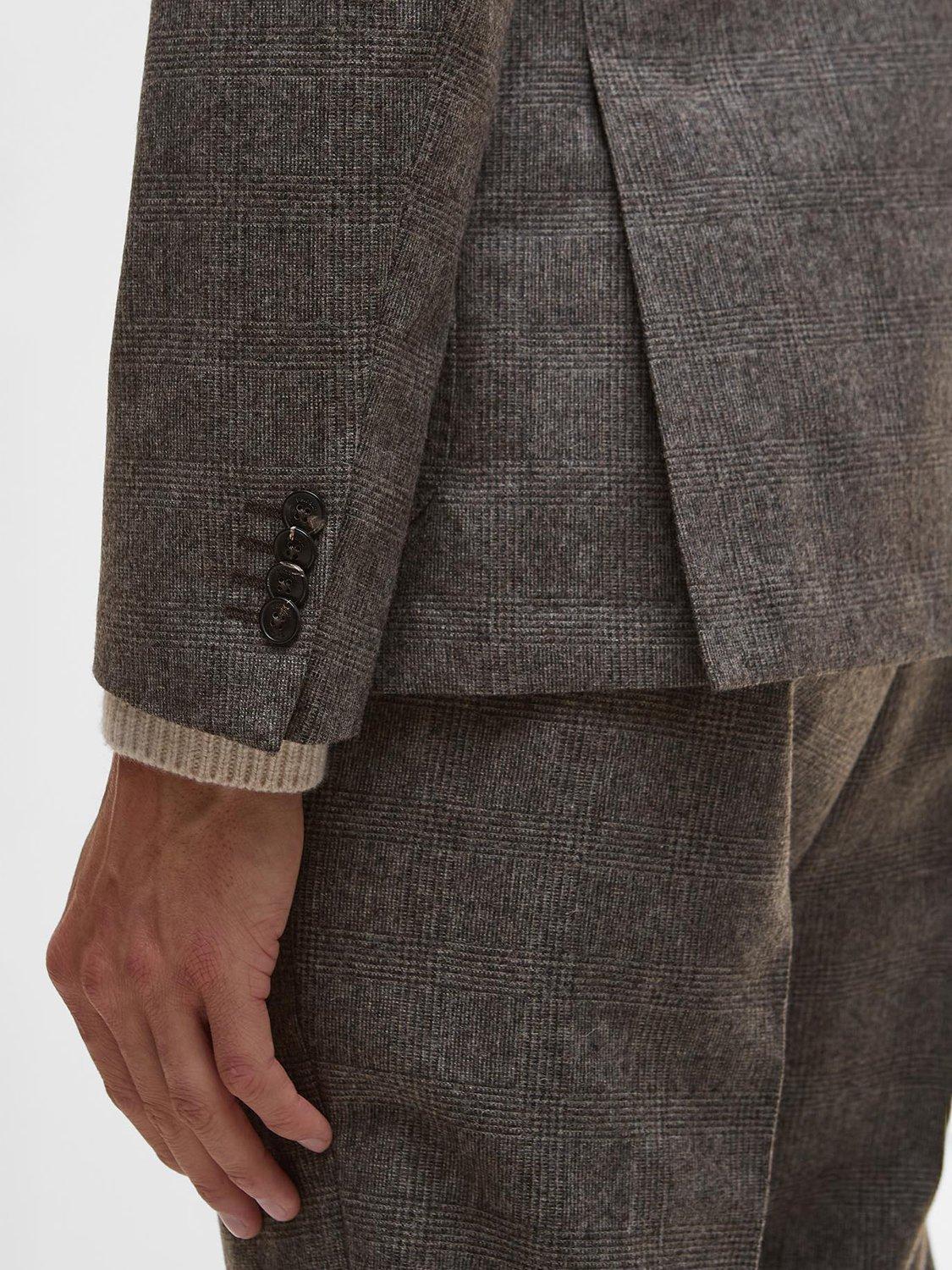 Product image 6 of 6, which shows Barbour Kensington Check Blazer, Brown, 42R