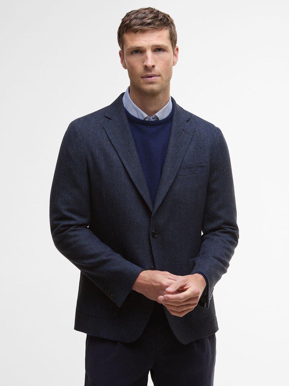 Barbour Sutherland Herringbone Blazer, Navy