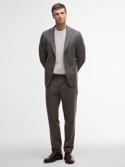 Barbour Kensington Tailored Fit Suit Trousers, Brown, Brown