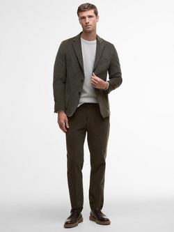 Barbour Wallington Straight Fit Cotton Blend Cord Suit Trousers, Olive, Olive