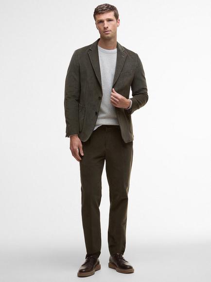 Barbour Wallington Straight Fit Cotton Blend Cord Suit Trousers, Olive, Olive