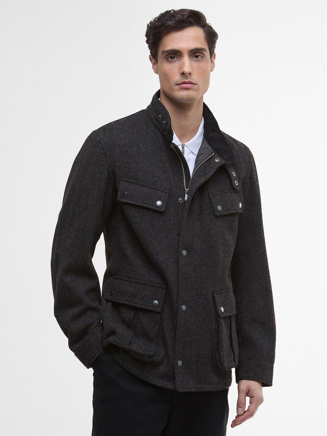 Barbour International Duke Cotton Blend Field Jacket, Charcoal Marl