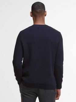 Barbour Casey Cable Knit Crew Neck Jumper, Navy - view 2, Navy