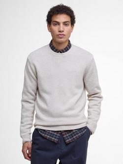 Barbour Covent Wool Blend Crew Neck Jumper, Mist Marl, Mist Marl