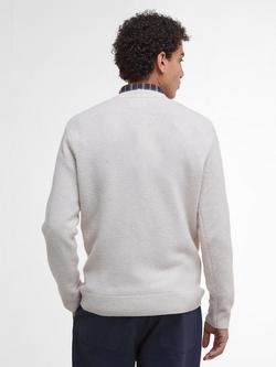 Barbour Covent Wool Blend Crew Neck Jumper, Mist Marl - view 2, Mist Marl