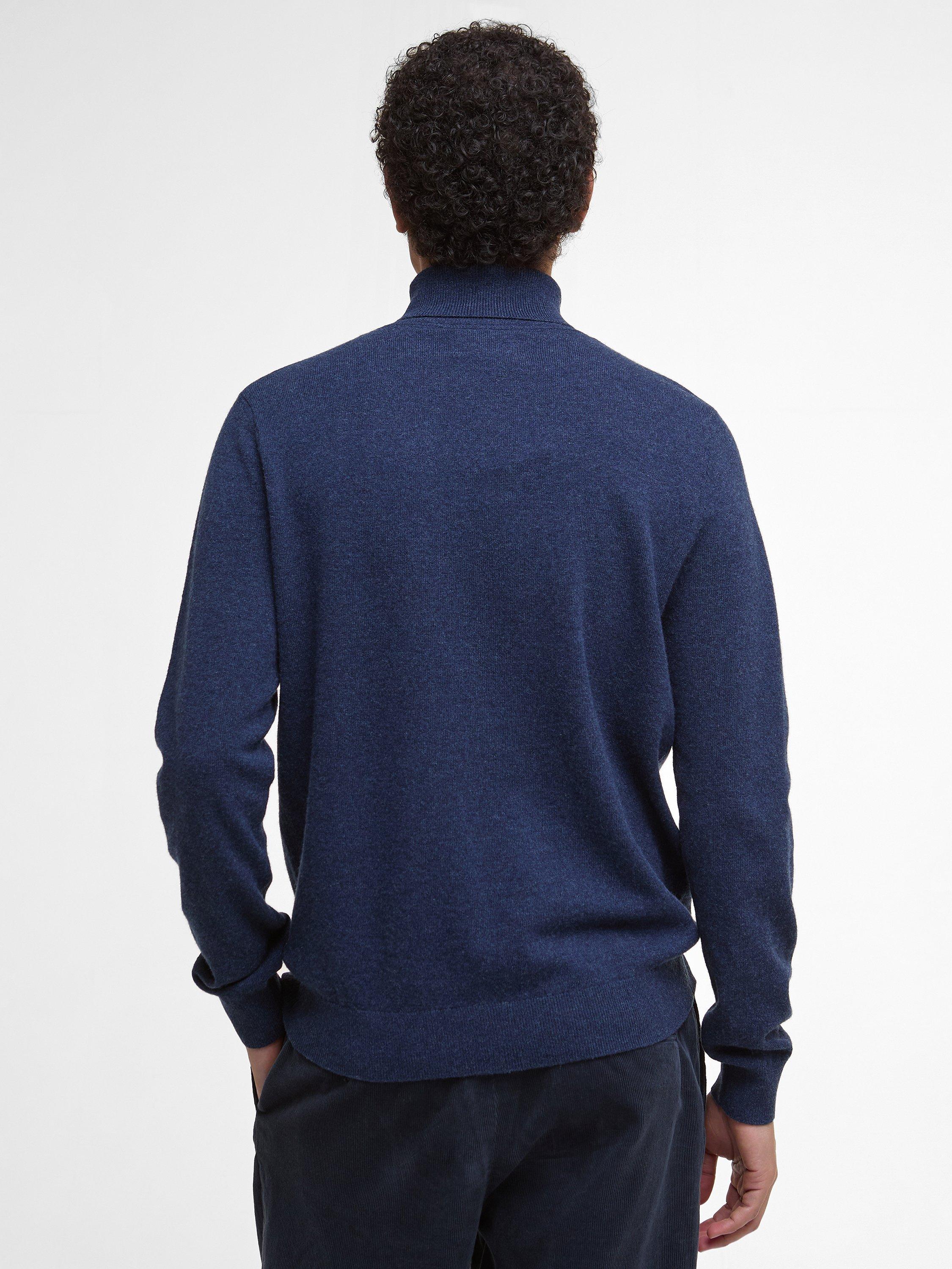 Product image 2 of 5, which shows Barbour Hector Wool Roll Neck Jumper, Navy Marl, L