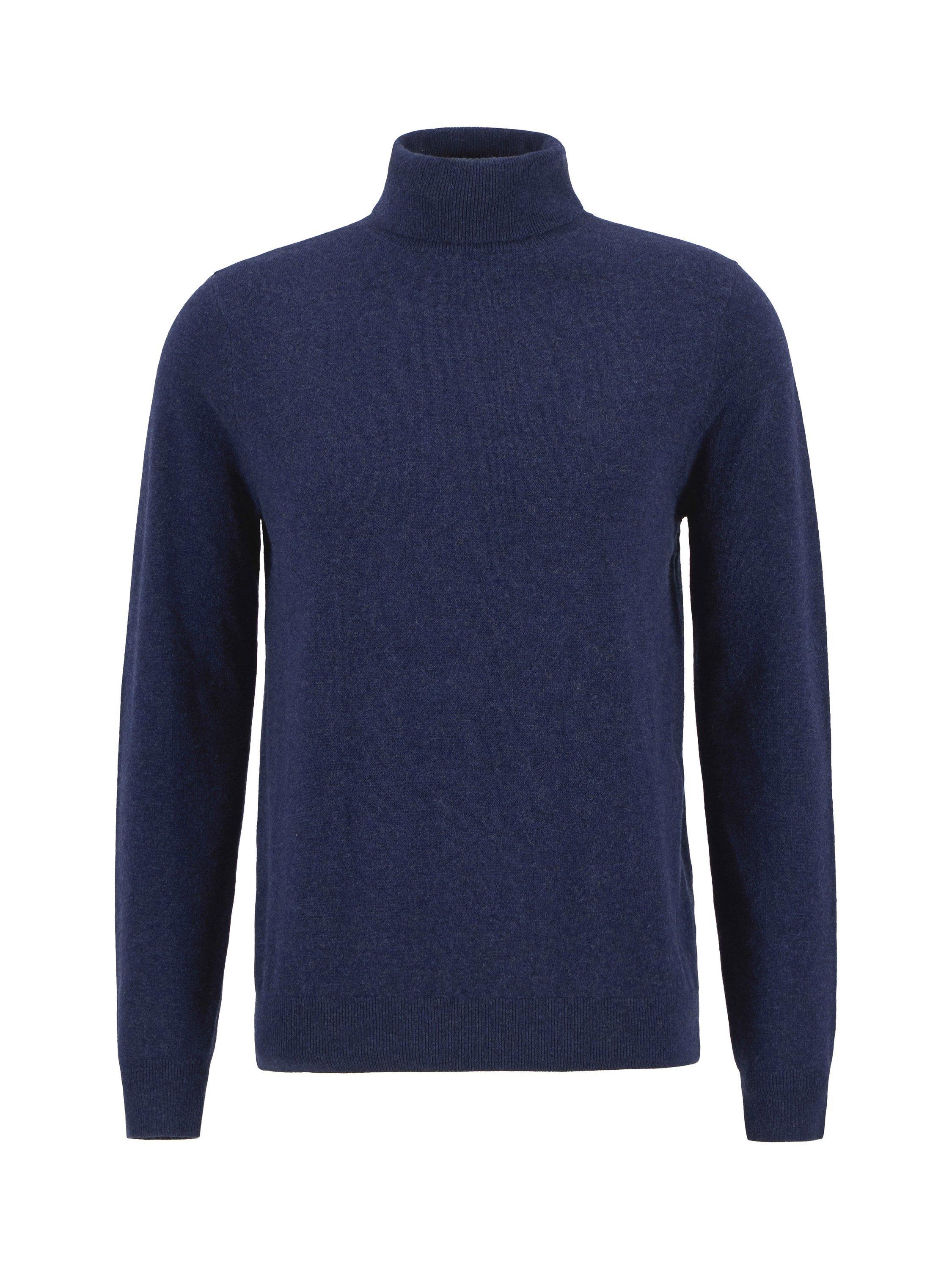 Product image 4 of 5, which shows Barbour Hector Wool Roll Neck Jumper, Navy Marl, L