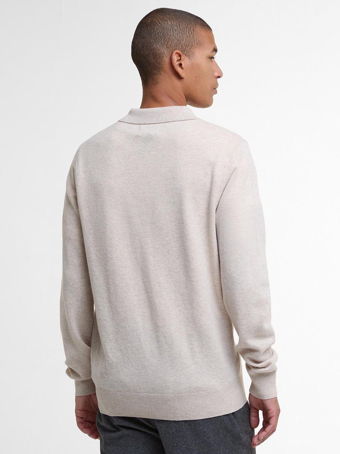 Product image 2 of 6, which shows Barbour Hutherston Wool Knit Polo Top, Mist Marl, M
