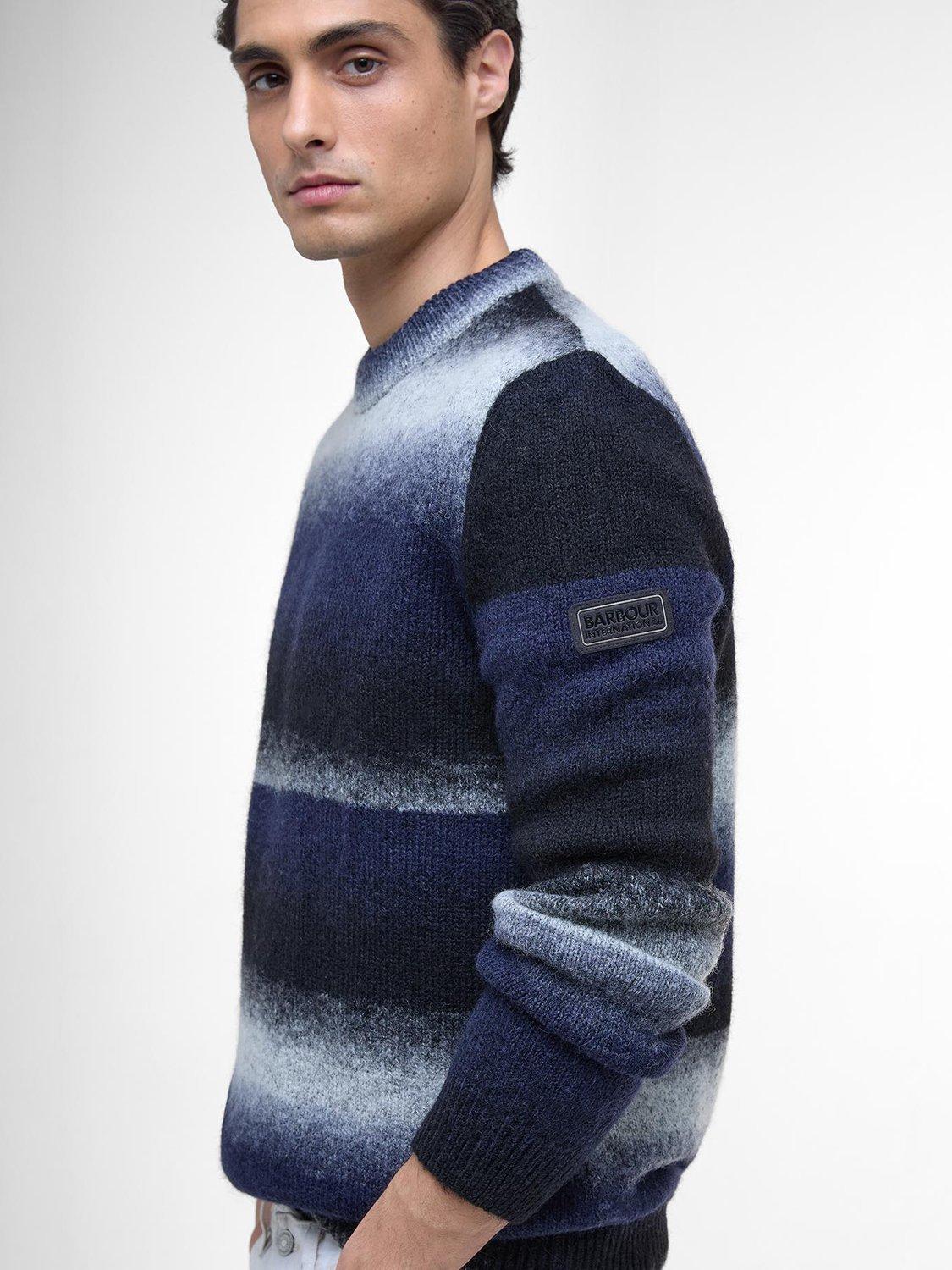 Product image 6 of 7, which shows Barbour International Vector Wool Blend Crew Neck Jumper, Black, M