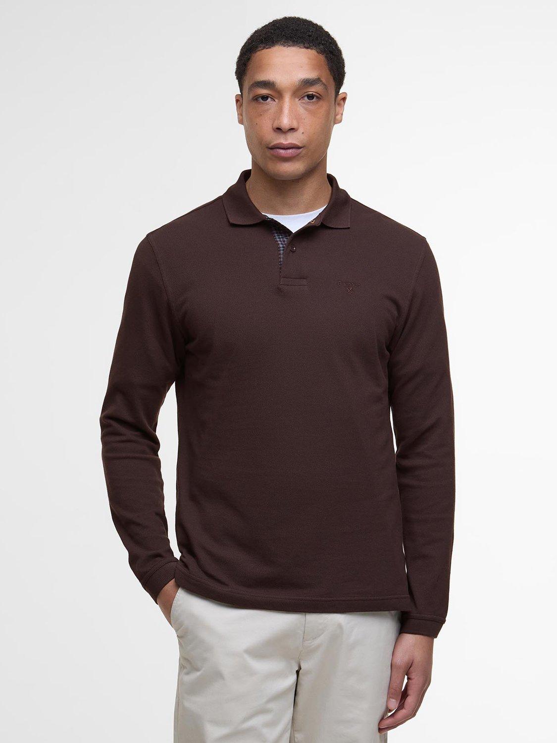 Barbour Cotton Regular Fit Long Sleeve Tartan Pique Polo Shirt