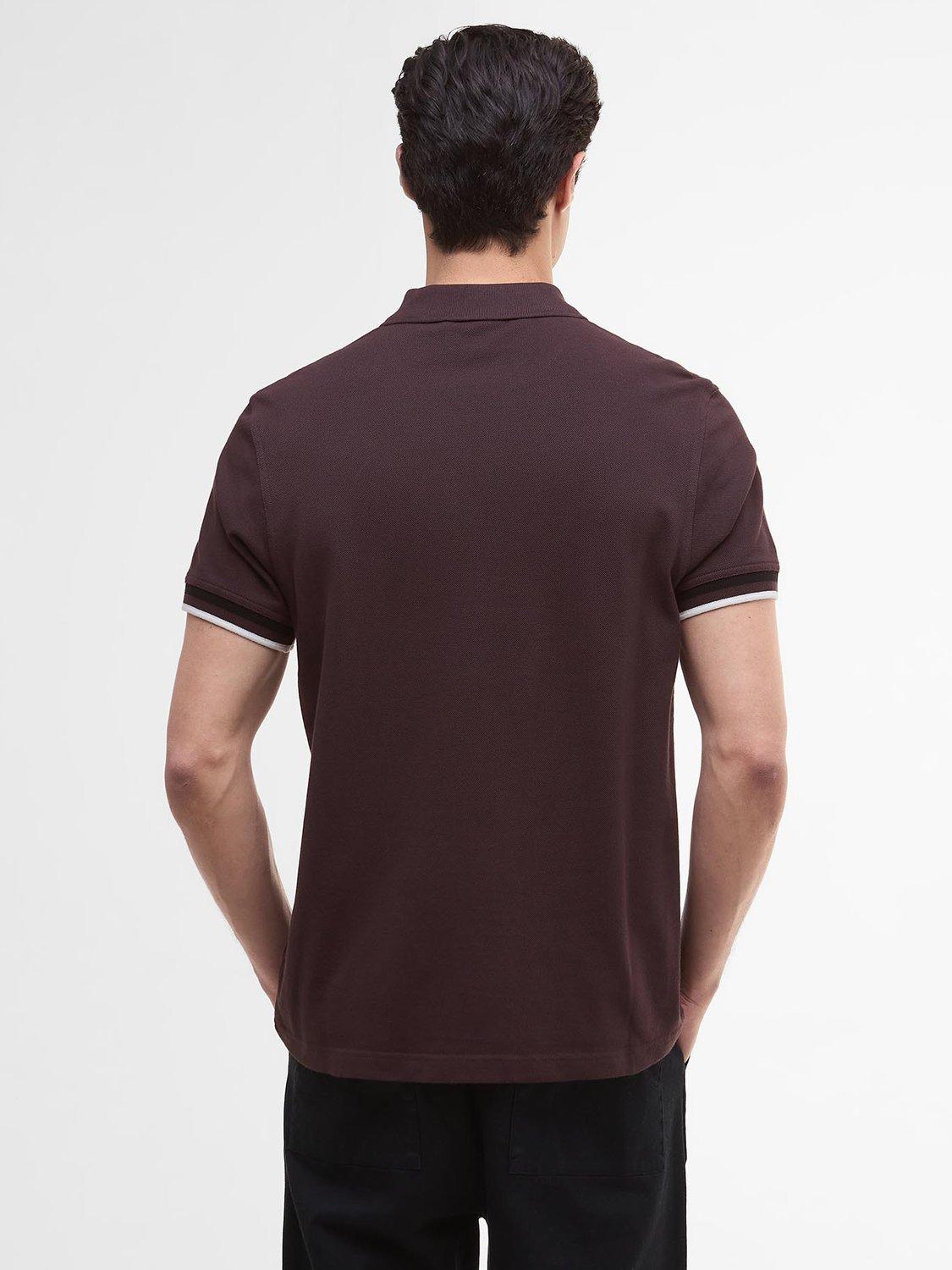 Product image 2 of 6, which shows Barbour International Buxton Cotton Regular Fit Short Sleeve Polo Shirt, Java Red, L