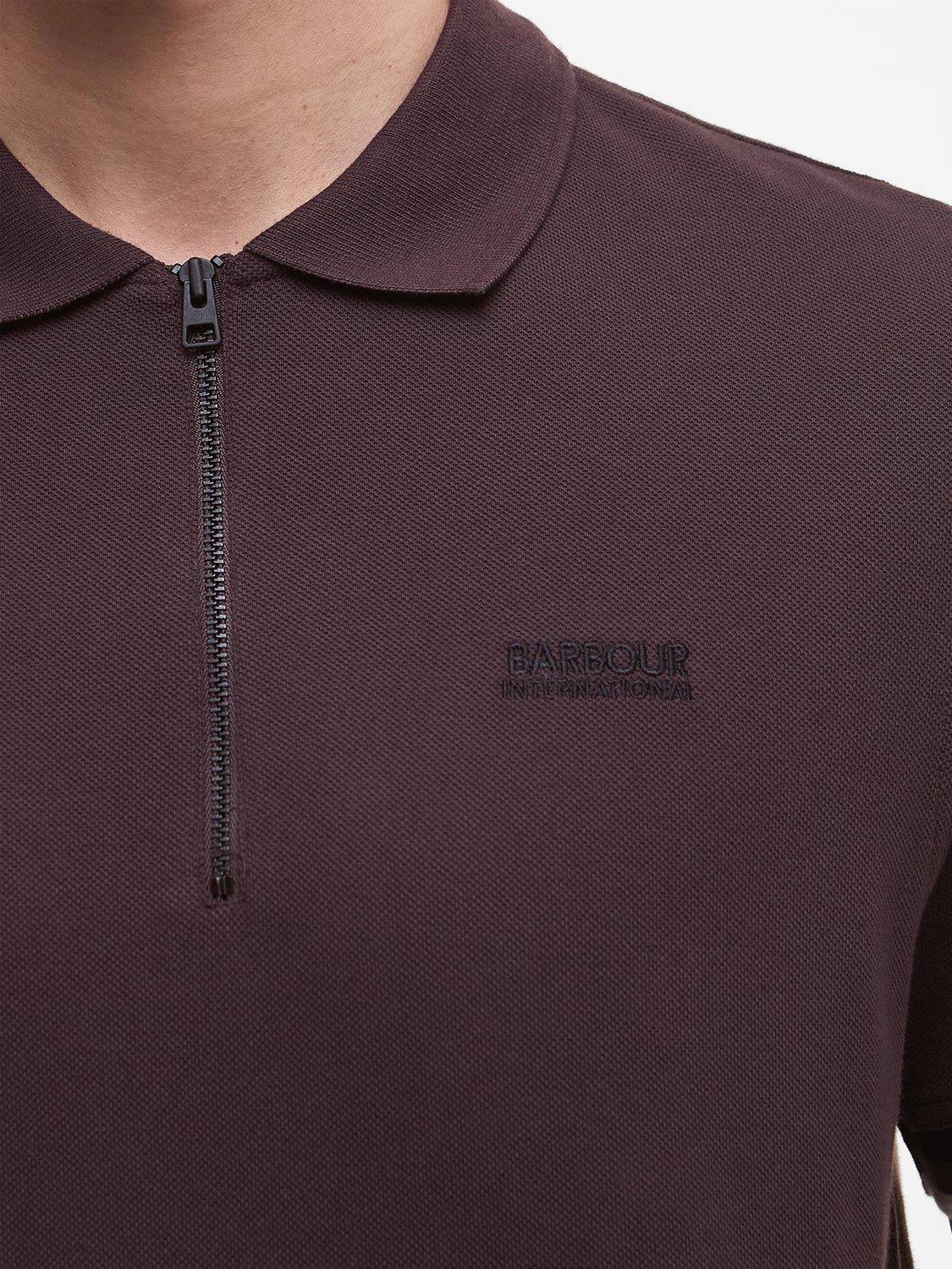 Product image 6 of 6, which shows Barbour International Buxton Cotton Regular Fit Short Sleeve Polo Shirt, Java Red, L