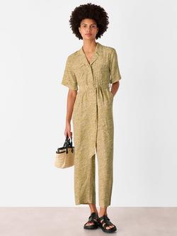 Whistles Kelly Tiger Flame Jumpsuit, Green/Multi