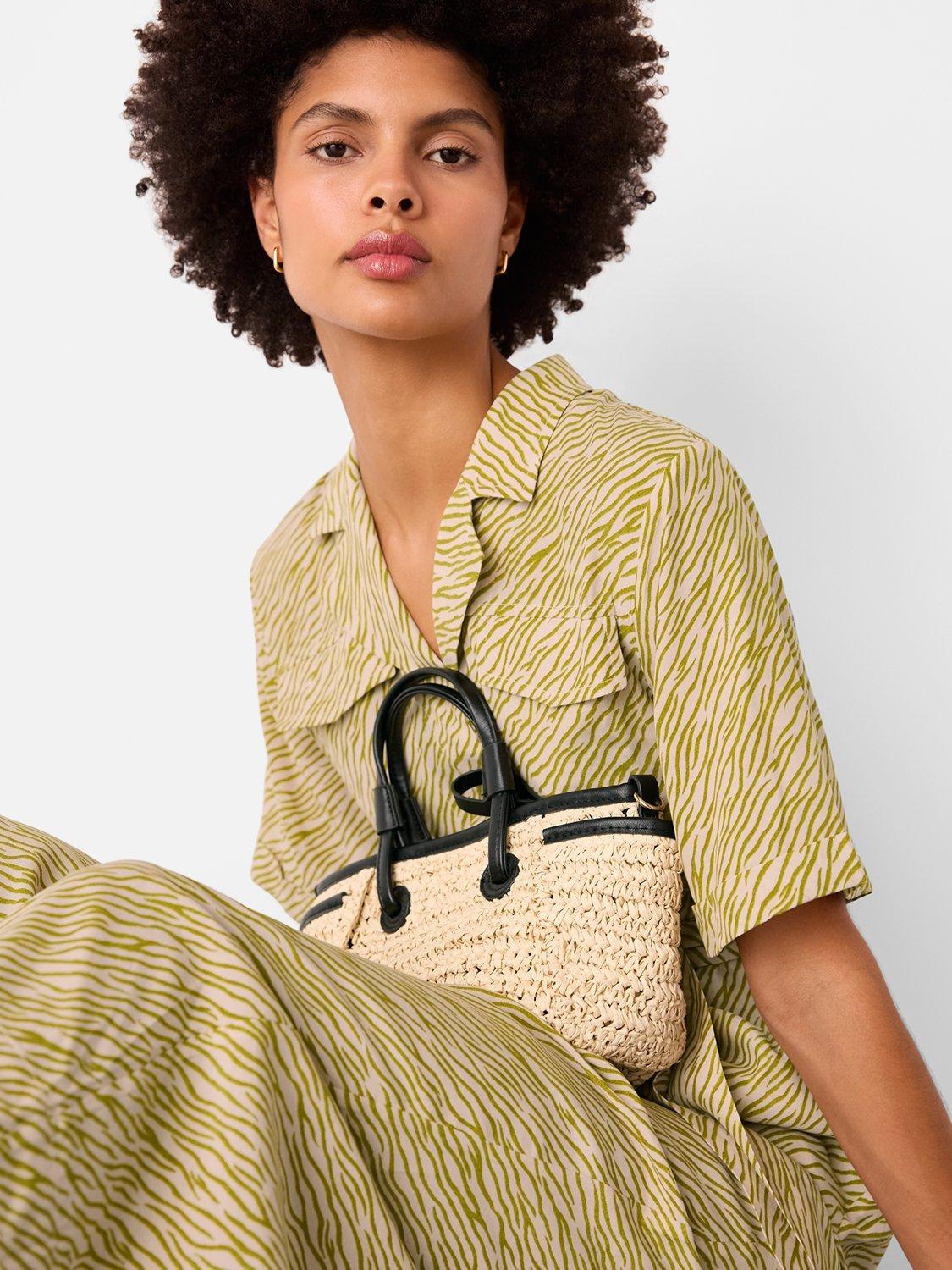 Product image 5 of 6, which shows Whistles Kelly Tiger Flame Jumpsuit, Green/Multi, 6