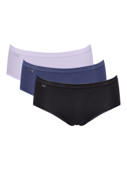 sloggi Basic+ Midi Knickers, Pack of 3, Multi/Purple