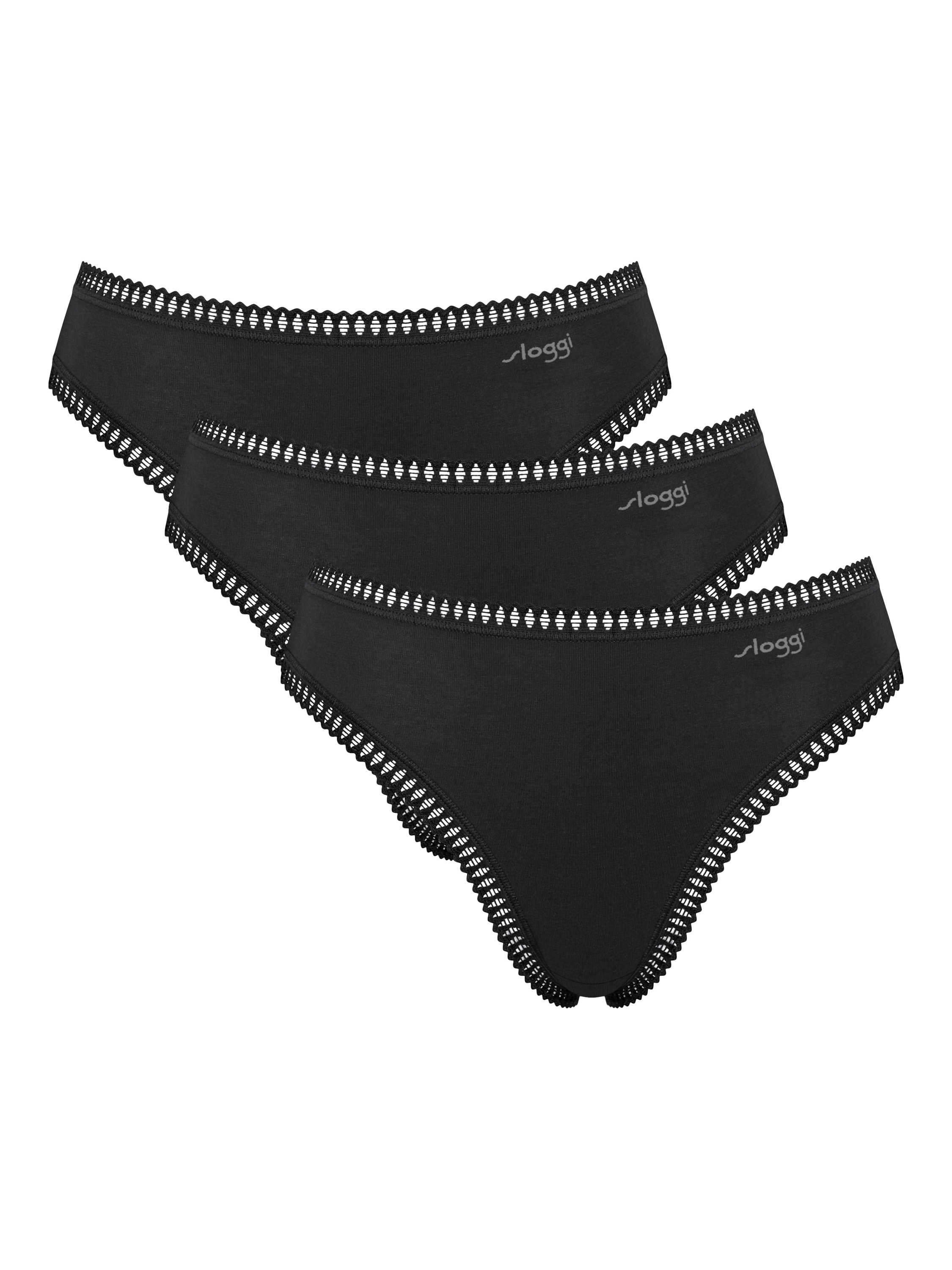 Product image 1 of 7, which shows sloggi GO Crush High Leg Knickers, Pack of 3, Black, L