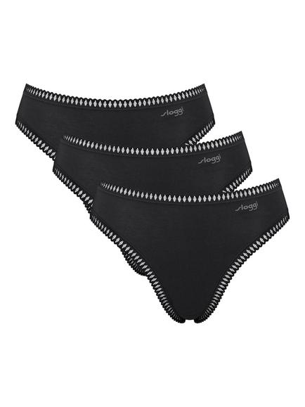 sloggi GO Crush High Leg Knickers, Pack of 3, Black