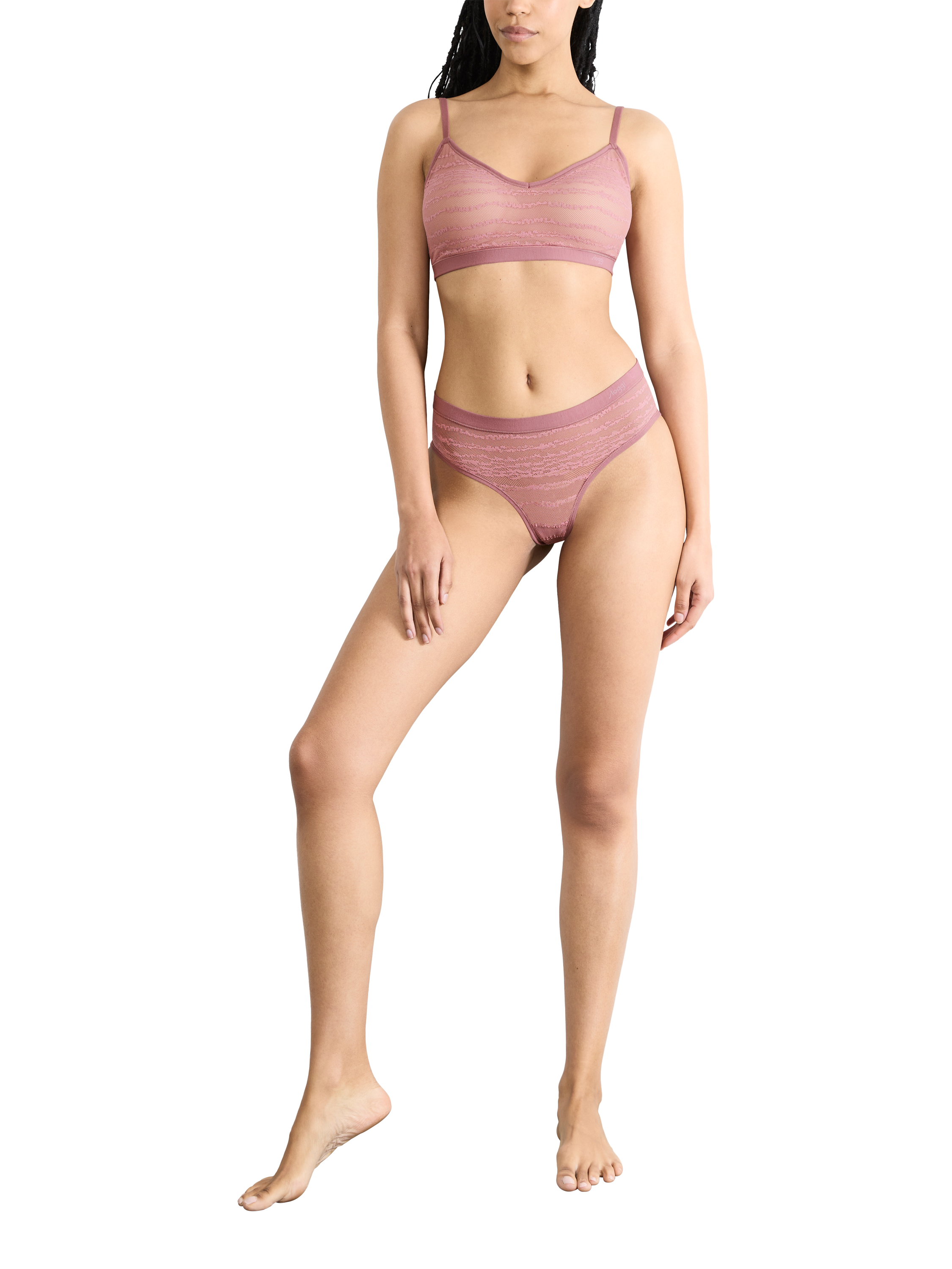 Product image 5 of 8, which shows sloggi FREE Evolve Lace Hipster Knickers, Date Night Pink, 1