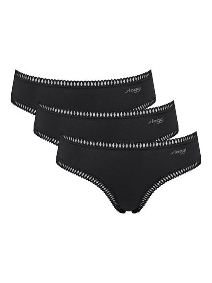 sloggi GO Crush Hipster Knickers, Pack of 3, Black