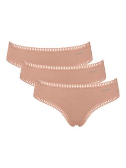 sloggi GO Crush Hipster Knickers, Pack of 3, Cameo Brown