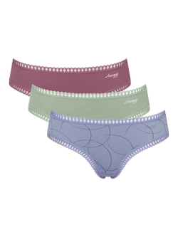 sloggi GO Crush Hipster Knickers, Pack of 3, Green/Multi