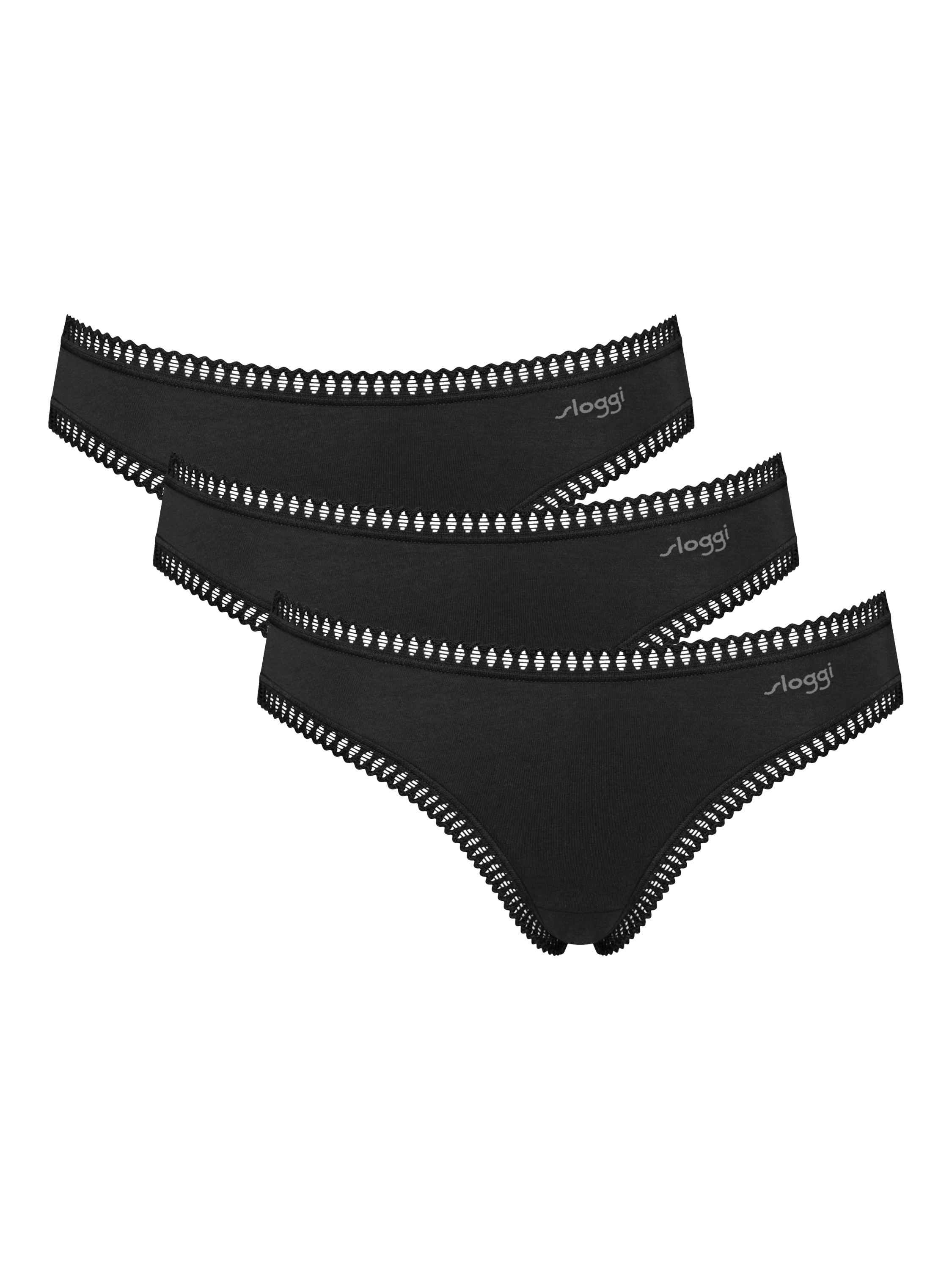 Product image 1 of 7, which shows sloggi GO Crush Mini Briefs, Pack of 3, Black, L