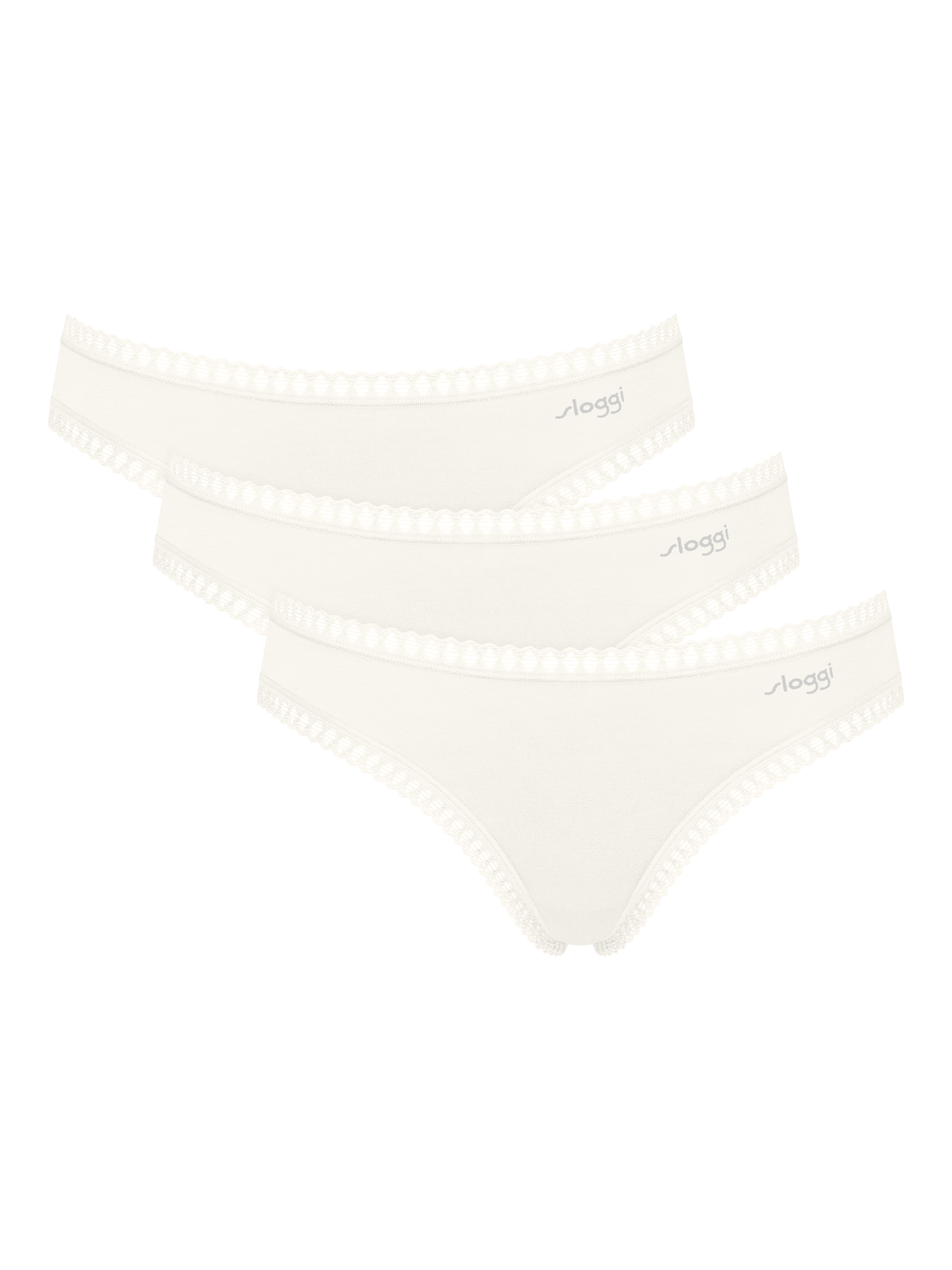 Product image 1 of 5, which shows sloggi GO Crush Mini Briefs, Pack of 3, Silk White, S