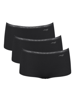 sloggi GO Crush Short Knickers, Pack of 3, Black