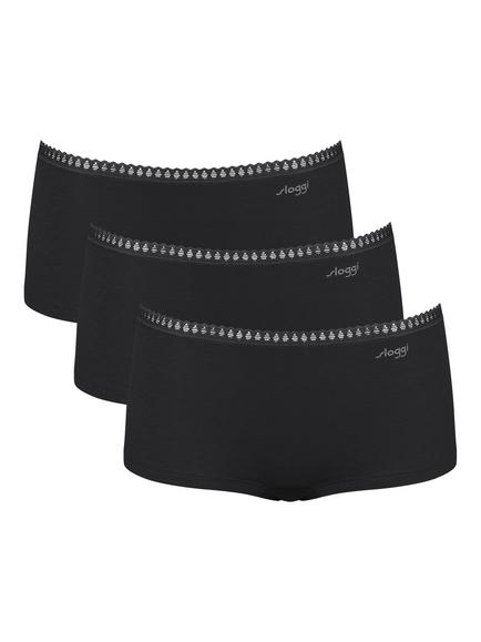 sloggi GO Crush Short Knickers, Pack of 3, Black