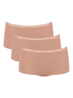 sloggi GO Crush Short Knickers, Pack of 3, Cameo Brown