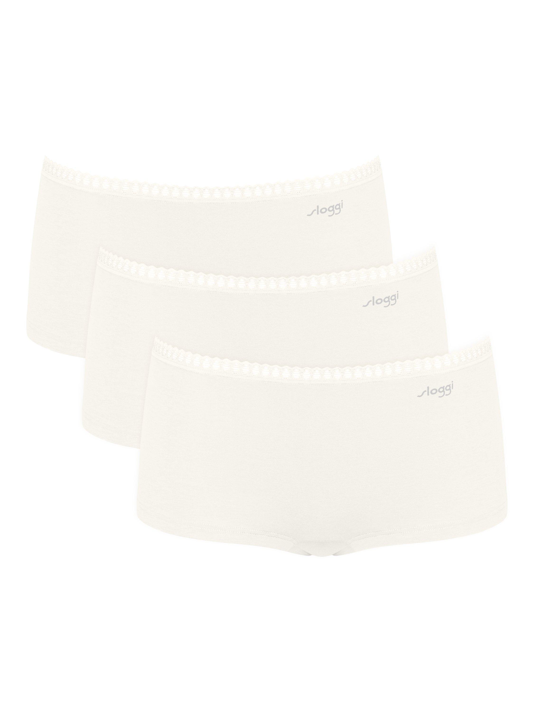 Sloggi Go Crush Short Knickers Pack Of 3 Silk White 