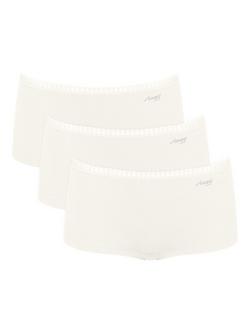 sloggi GO Crush Short Knickers, Pack of 3, Silk White