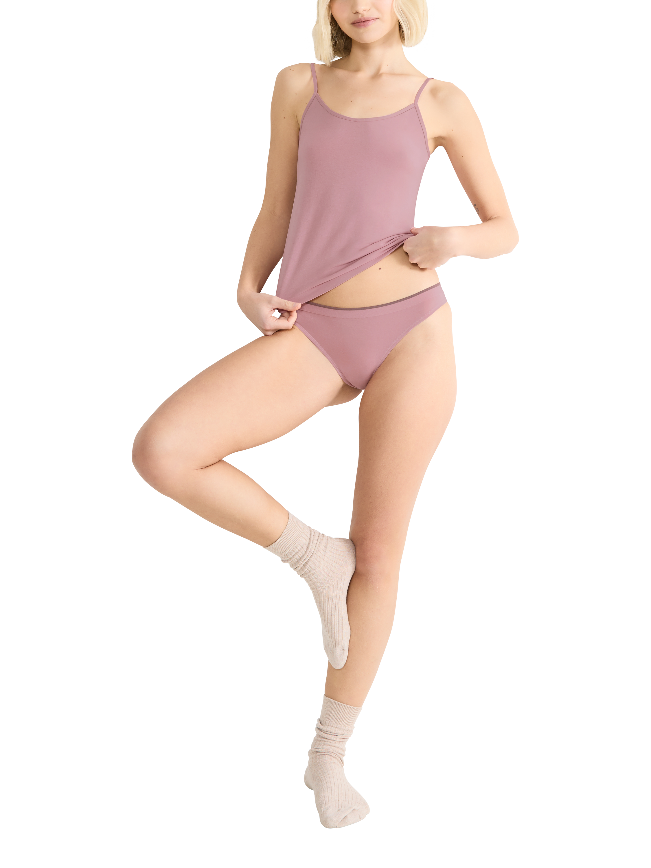 Product image 5 of 7, which shows sloggi GO Sense Tanga Knickers, Tea Rose, L