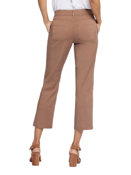 NYDJ Stretch Twill Straight Ankle Trousers, Baguette - view 2, Baguette