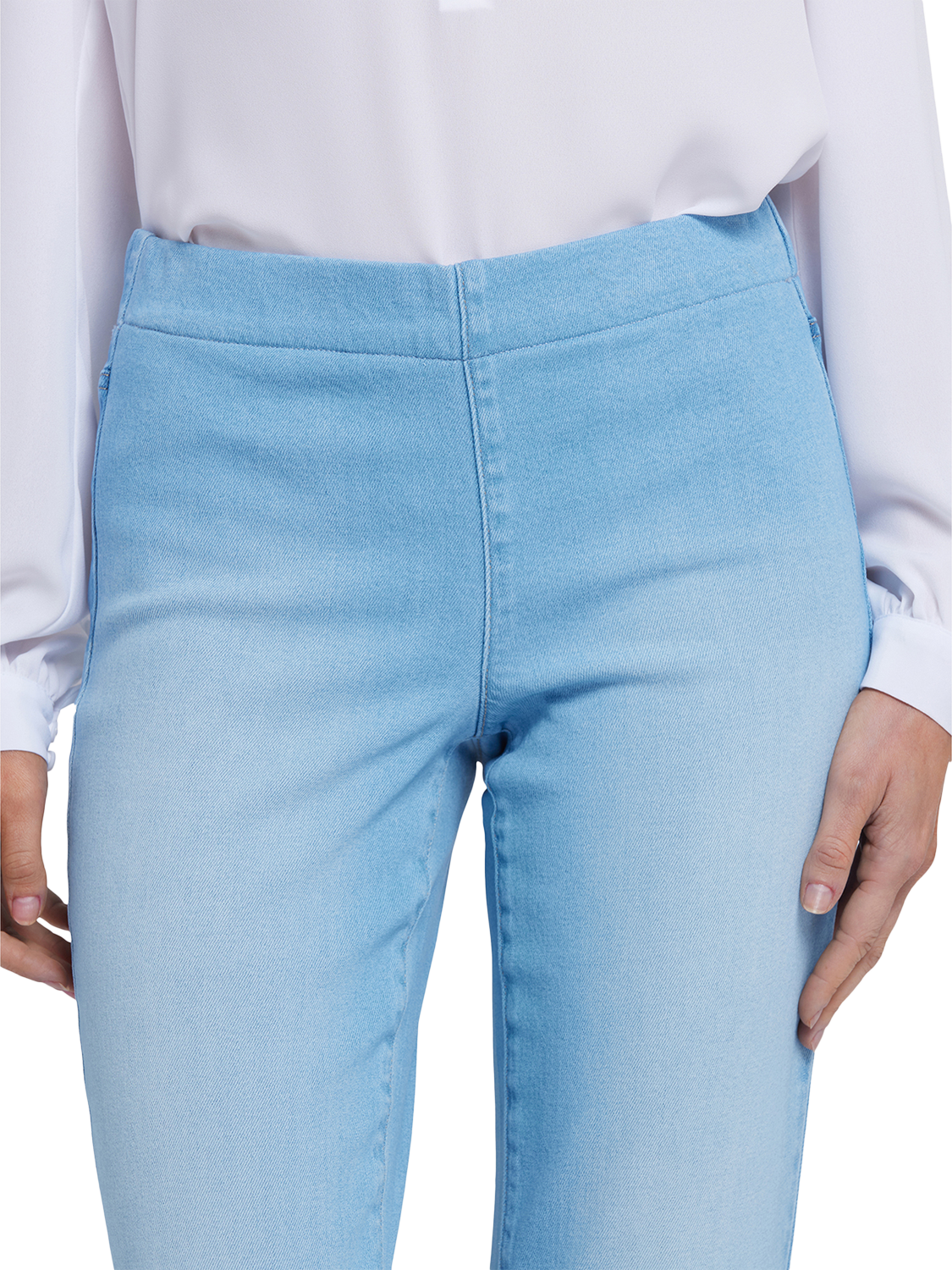 Product image 6 of 6, which shows NYDJ Bailey Relaxed Straight Ankle Pull-On Jeans In Soft-Contour Denim™, Canary Beach, XS