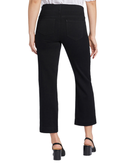 NYDJ Bailey Relaxed Straight Ankle Pull-On Jeans In Soft-Contour Denim™ - view 2, Black Overdye