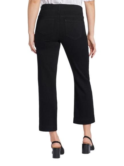 NYDJ Bailey Relaxed Straight Ankle Pull-On Jeans In Soft-Contour Denim™ - view 2, Black Overdye