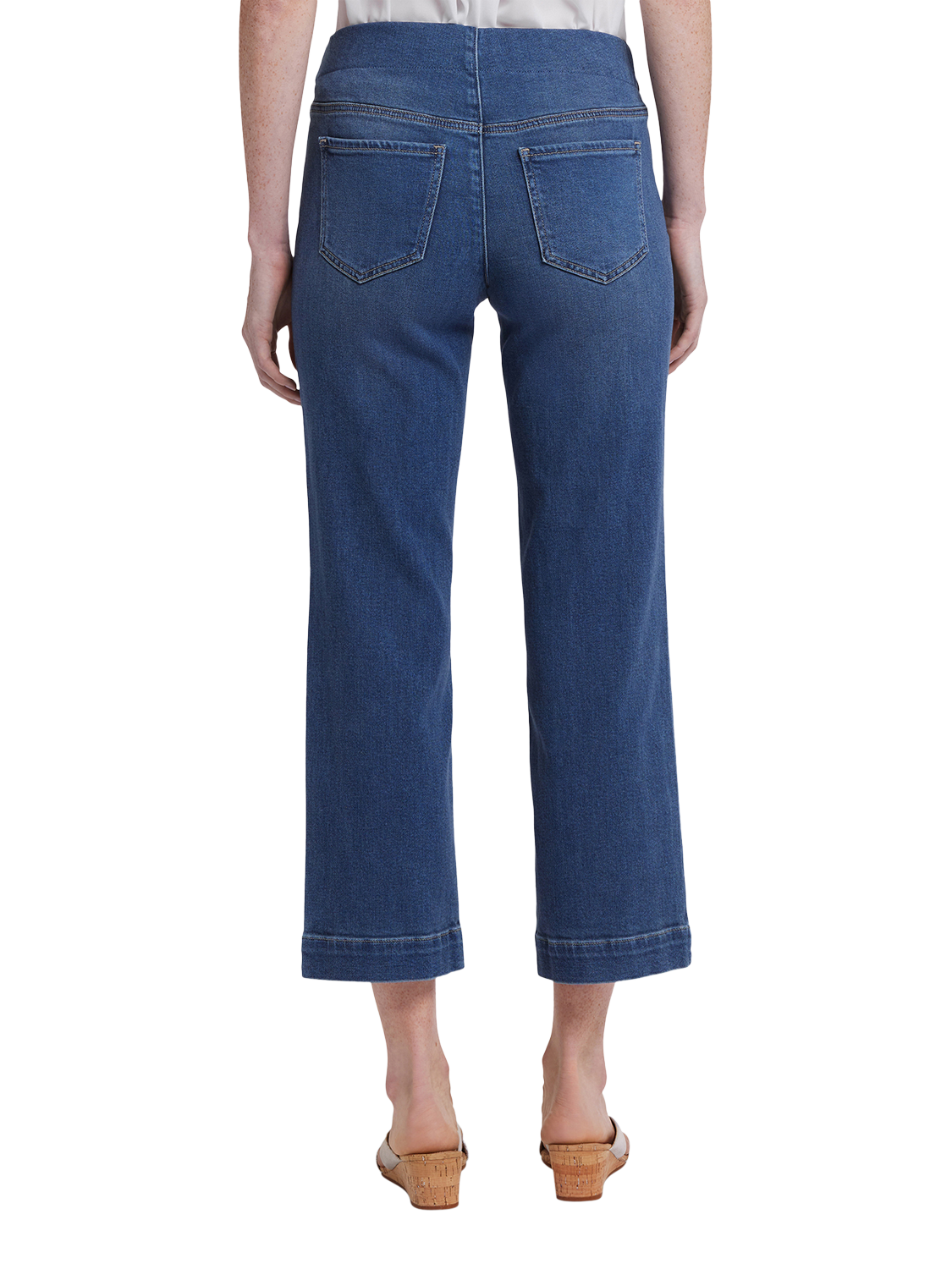 Product image 2 of 6, which shows NYDJ Bailey Relaxed Straight Ankle Pull-On Jeans In Soft-Contour Denim™, Valencia Surf, XS