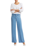 NYDJ High Rise Teresa Wide Leg Jeans, Light Marine Stripe