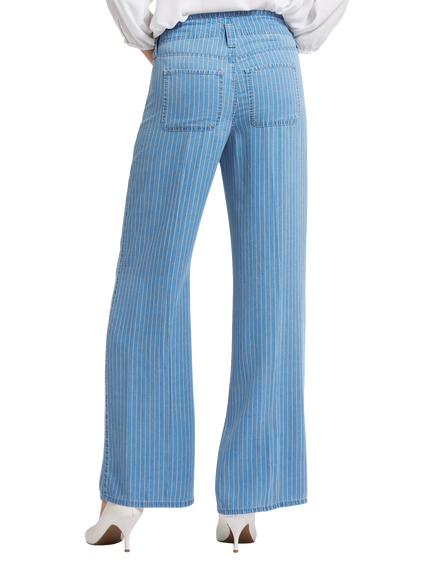 NYDJ High Rise Teresa Wide Leg Jeans, Light Marine Stripe - view 2, Light Marine Stripe