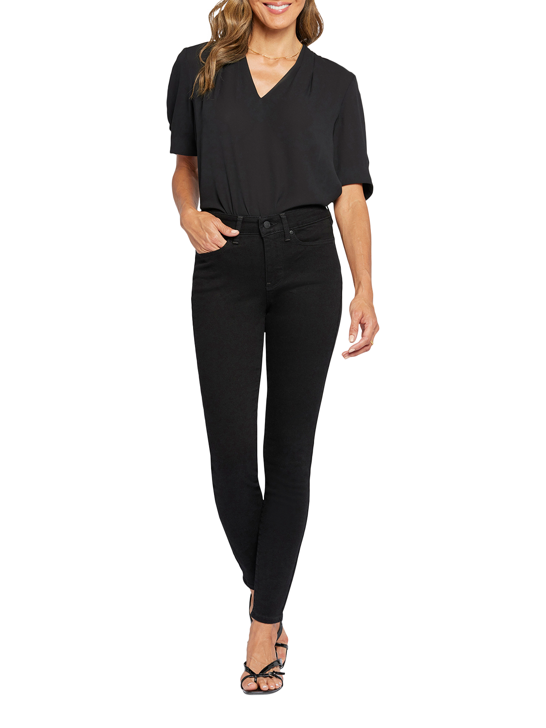 Product image 1 of 6, which shows NYDJ Petite Ami Skinny Jeans, Black, 4