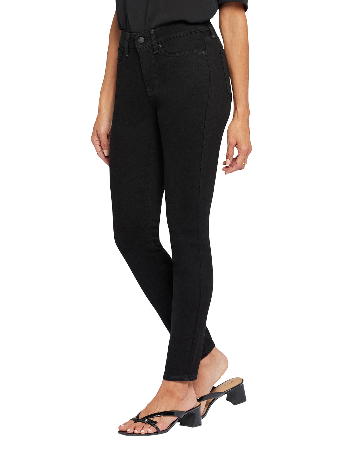 Product image 3 of 6, which shows NYDJ Petite Ami Skinny Jeans, Black, 4