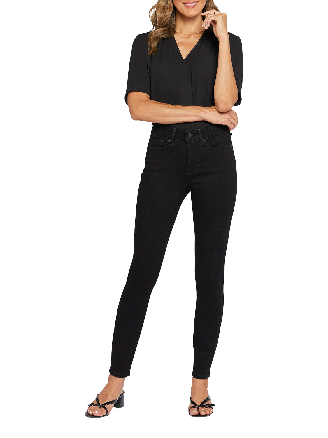 Product image 4 of 6, which shows NYDJ Petite Ami Skinny Jeans, Black, 4