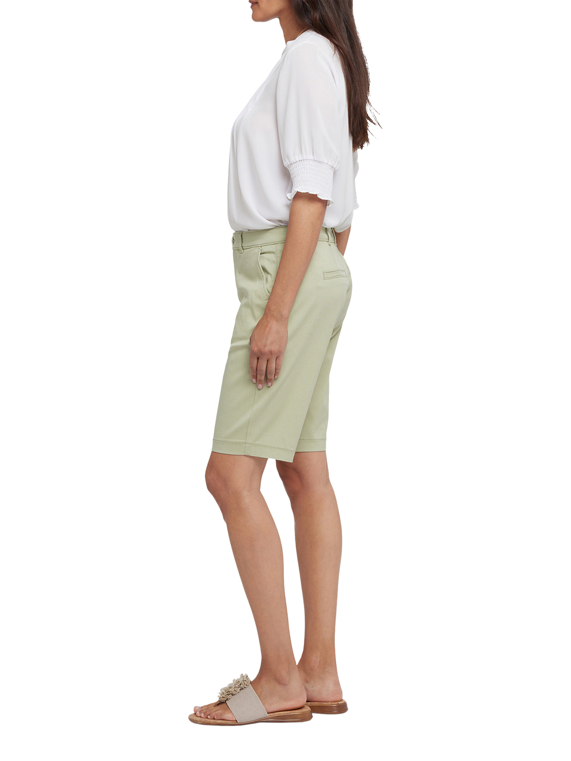 Product image 5 of 7, which shows NYDJ Stretch Twill Bermuda Shorts, Rosemary, 4