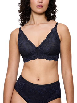 Triumph Charm Non-Wired Bra, Ink Gray