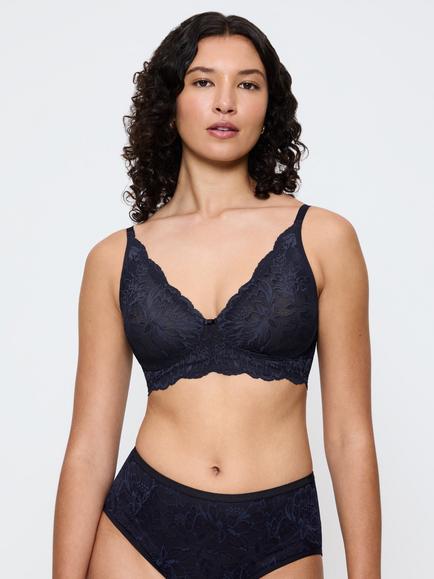Triumph Charm Non-Wired Bra, Ink Gray