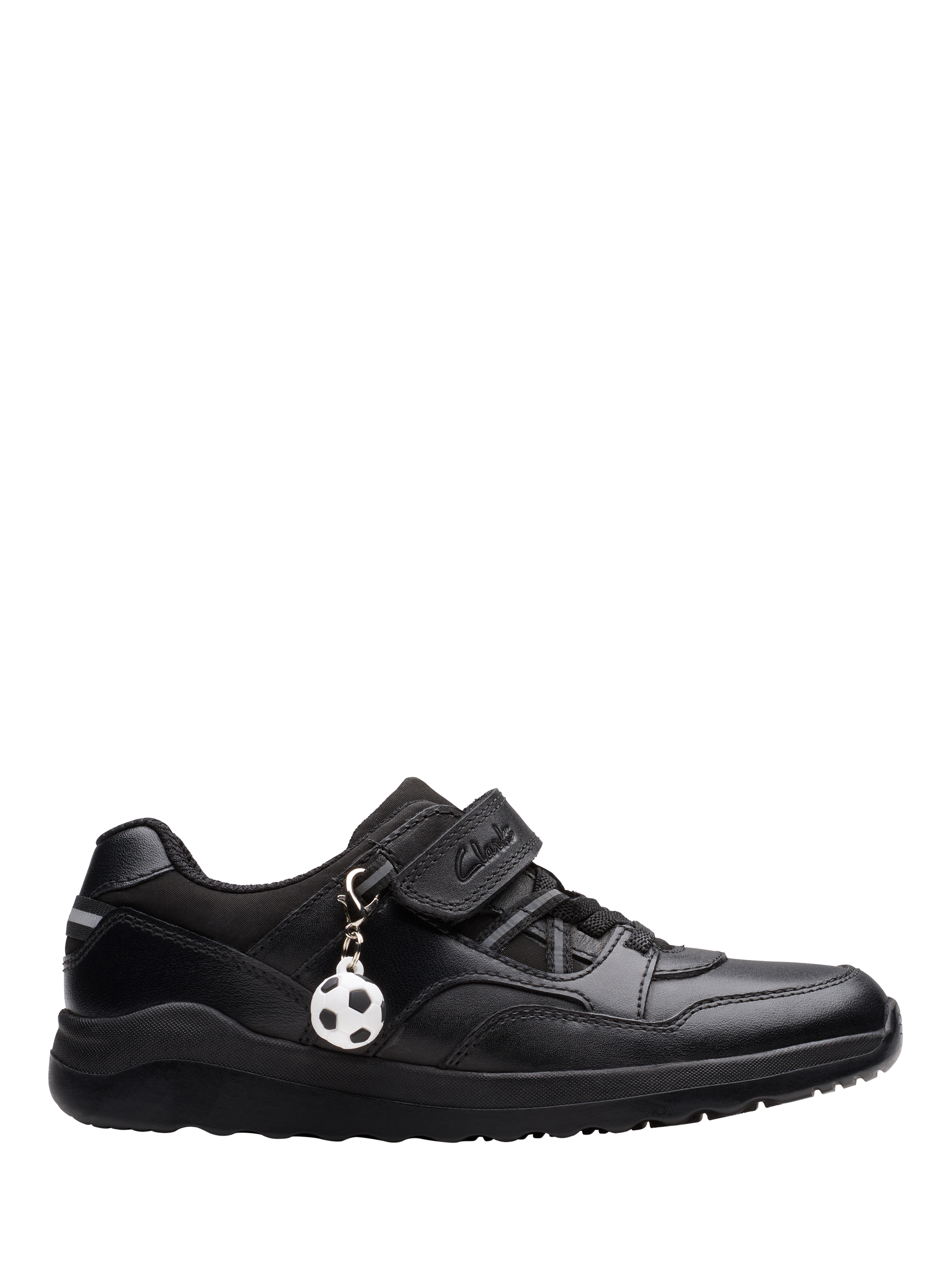 Product image 1 of 6, which shows Clarks Kids' Daze Kick K Leather School Shoes, Black, 10 F Jnr