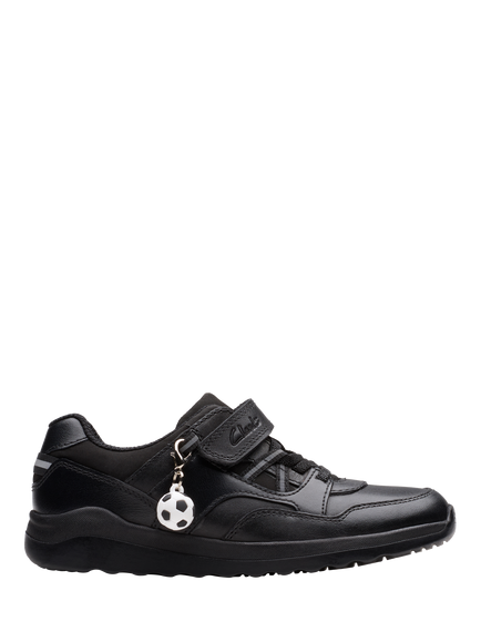 Clarks Kids' Daze Kick K Leather School Shoes, Black