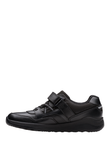 Clarks Kids' Daze Kick K Leather School Shoes - view 2, Black